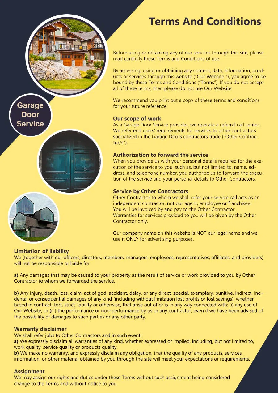 Elite Garage Door Service Willowbrook, IL 630-463-9042 - terms6